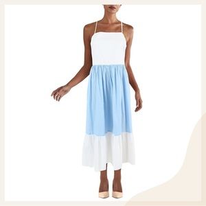 NWOT Riley & Rae Womens Gathered Calf Strappy Midi Dress.